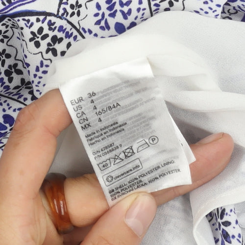 H&M Women's White Sleeveless Dress UK 8