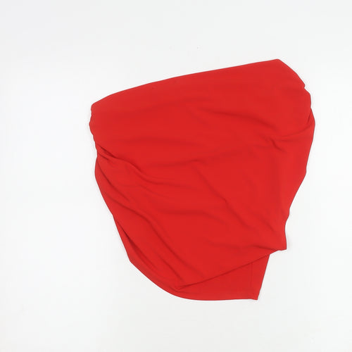 ZARA Women's Red One Shoulder Top, Size L