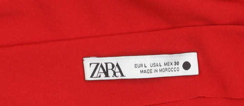 ZARA Women's Red One Shoulder Top, Size L