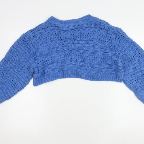 Pull & Bear Women's Blue Knit Pullover Jumper, Size M