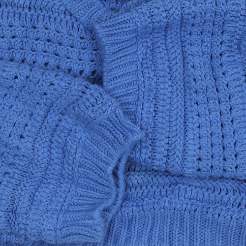 Pull & Bear Women's Blue Knit Pullover Jumper, Size M