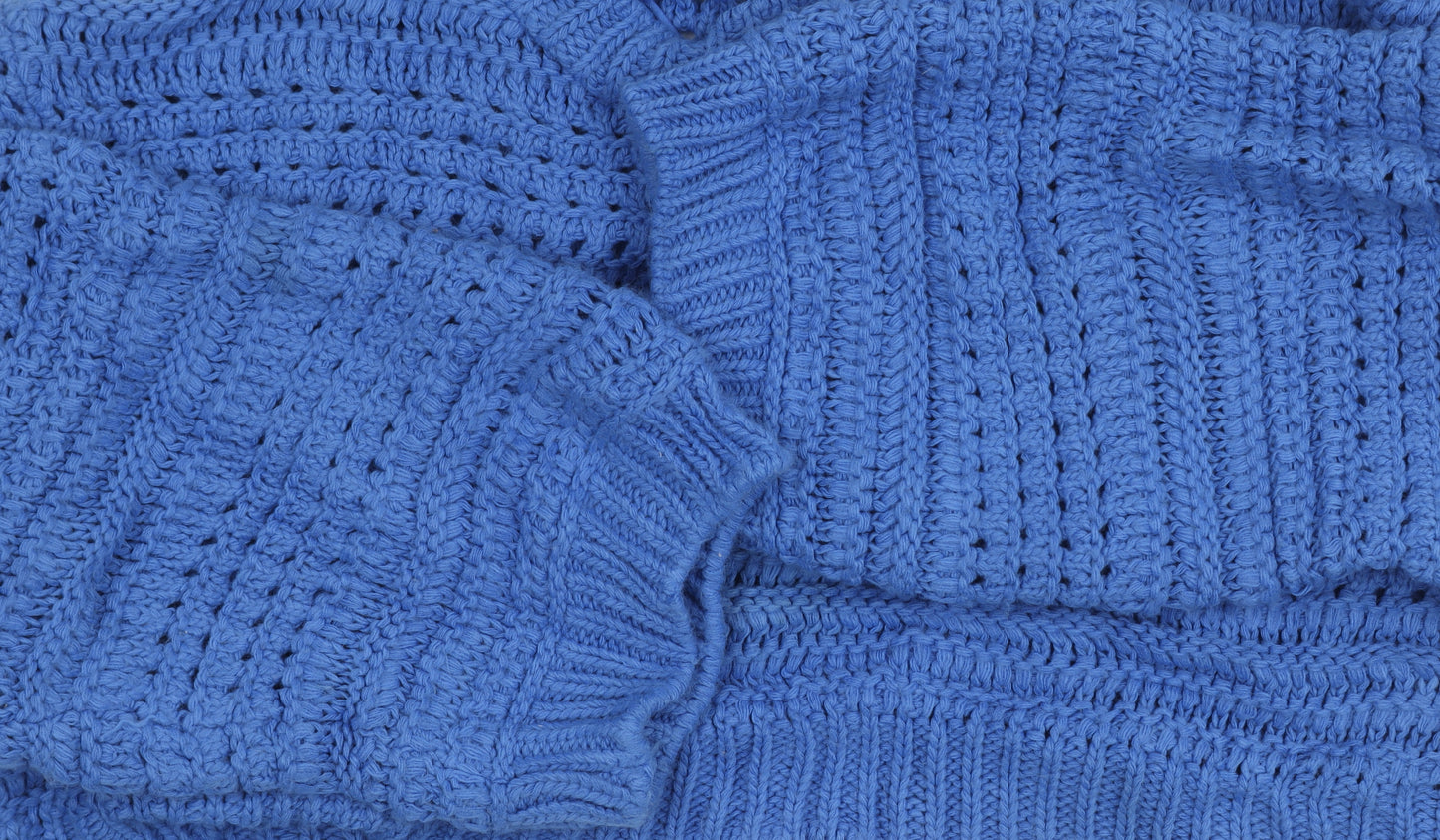 Pull & Bear Women's Blue Knit Pullover Jumper, Size M
