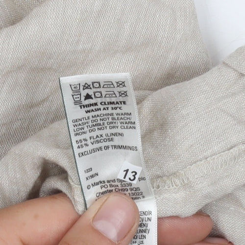 Marks & Spencer Women’s Beige Sleeveless Linen Dress