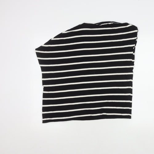 Zara Women's Striped Black Asymmetrical Top Size S