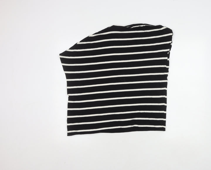 Zara Women's Striped Black Asymmetrical Top Size S