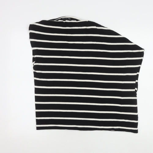 Zara Women's Striped Black Asymmetrical Top Size S