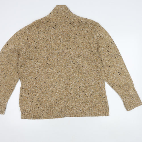 Damart Beige Women's L High Neck Cardigan