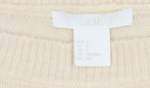 H&M Women’s Ivory Beaded Pullover Jumper S