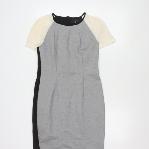 Next Women's Black Grey Colourblock Dress Size 12