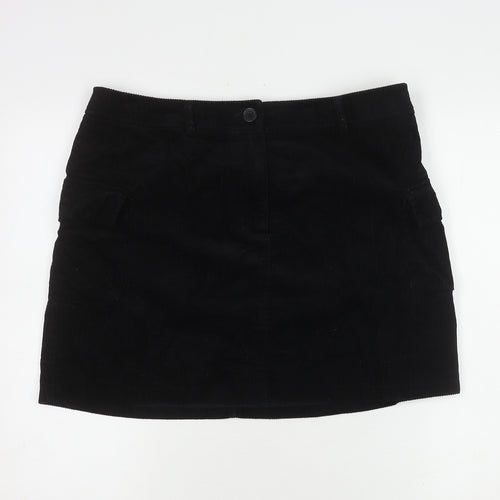 New Look Women's Black Corduroy Cargo Skirt Size 16