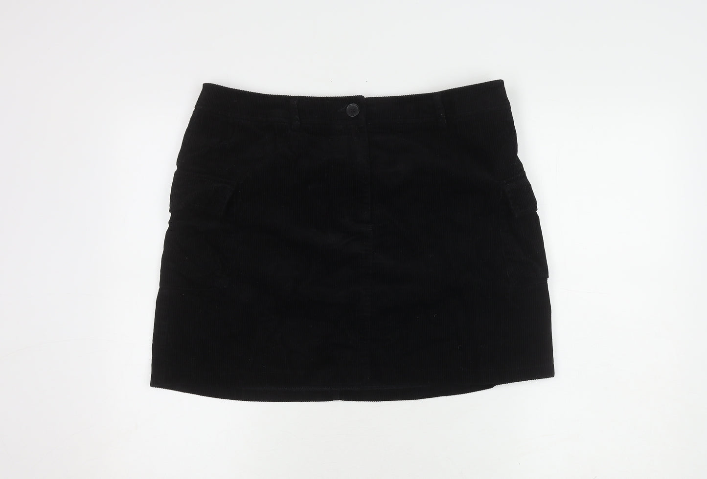 New Look Women's Black Corduroy Cargo Skirt Size 16