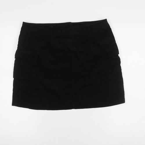 New Look Women's Black Corduroy Cargo Skirt Size 16