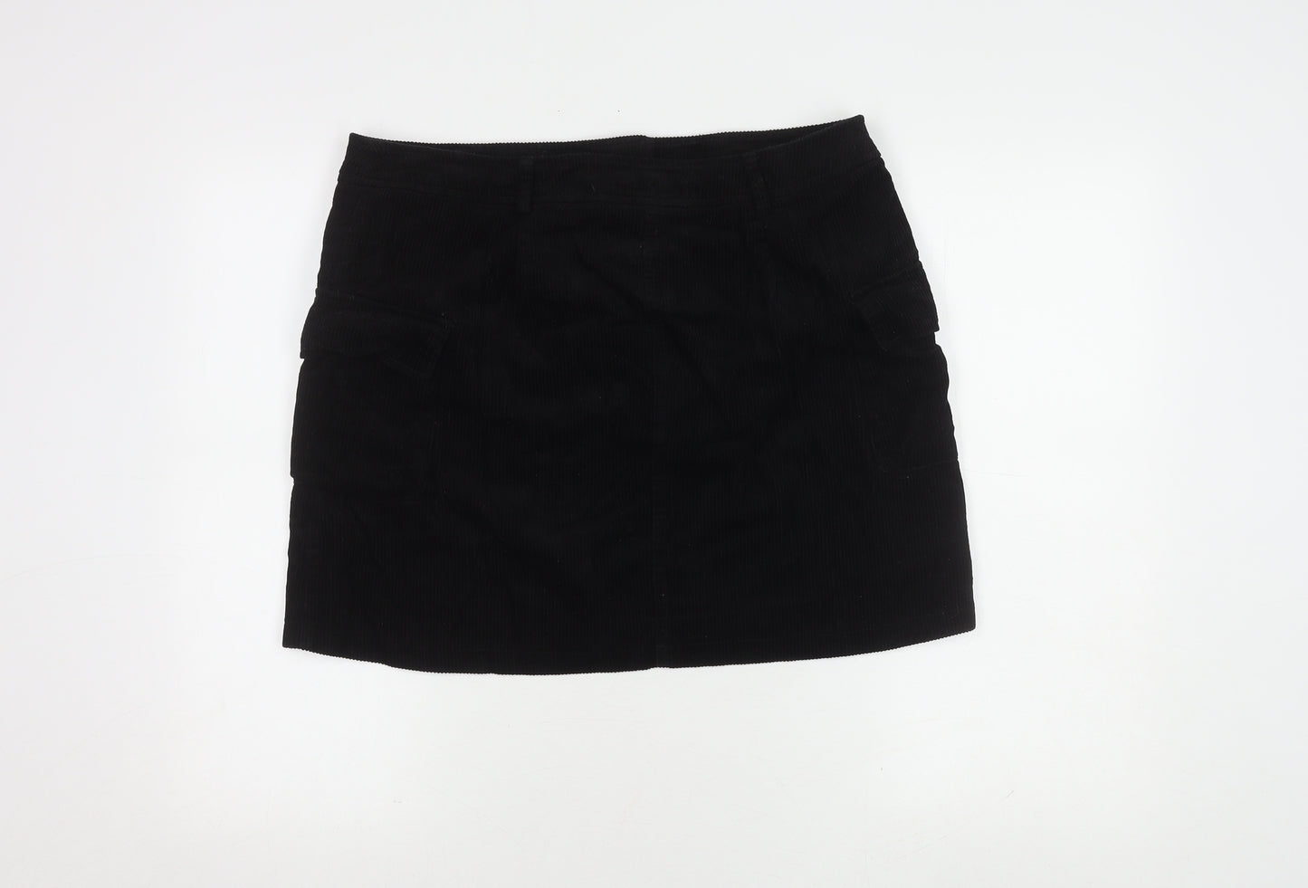 New Look Women's Black Corduroy Cargo Skirt Size 16