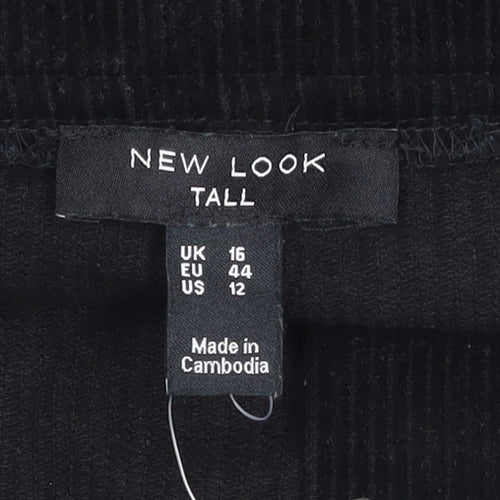 New Look Women's Black Corduroy Cargo Skirt Size 16