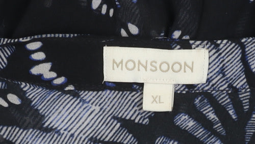 Monsoon Women's Black XL Floral Cover Up