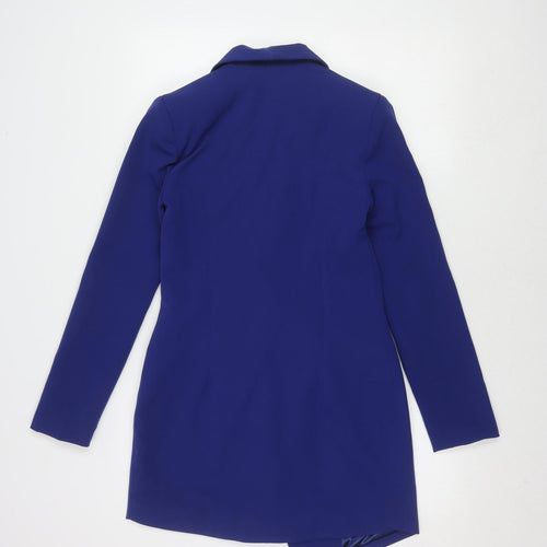 PrettyLittleThing Women's Blue Double-Breasted Blazer