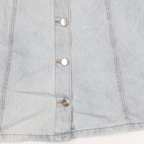 H&M Women's Blue A-Line Denim Mini Skirt Size 12