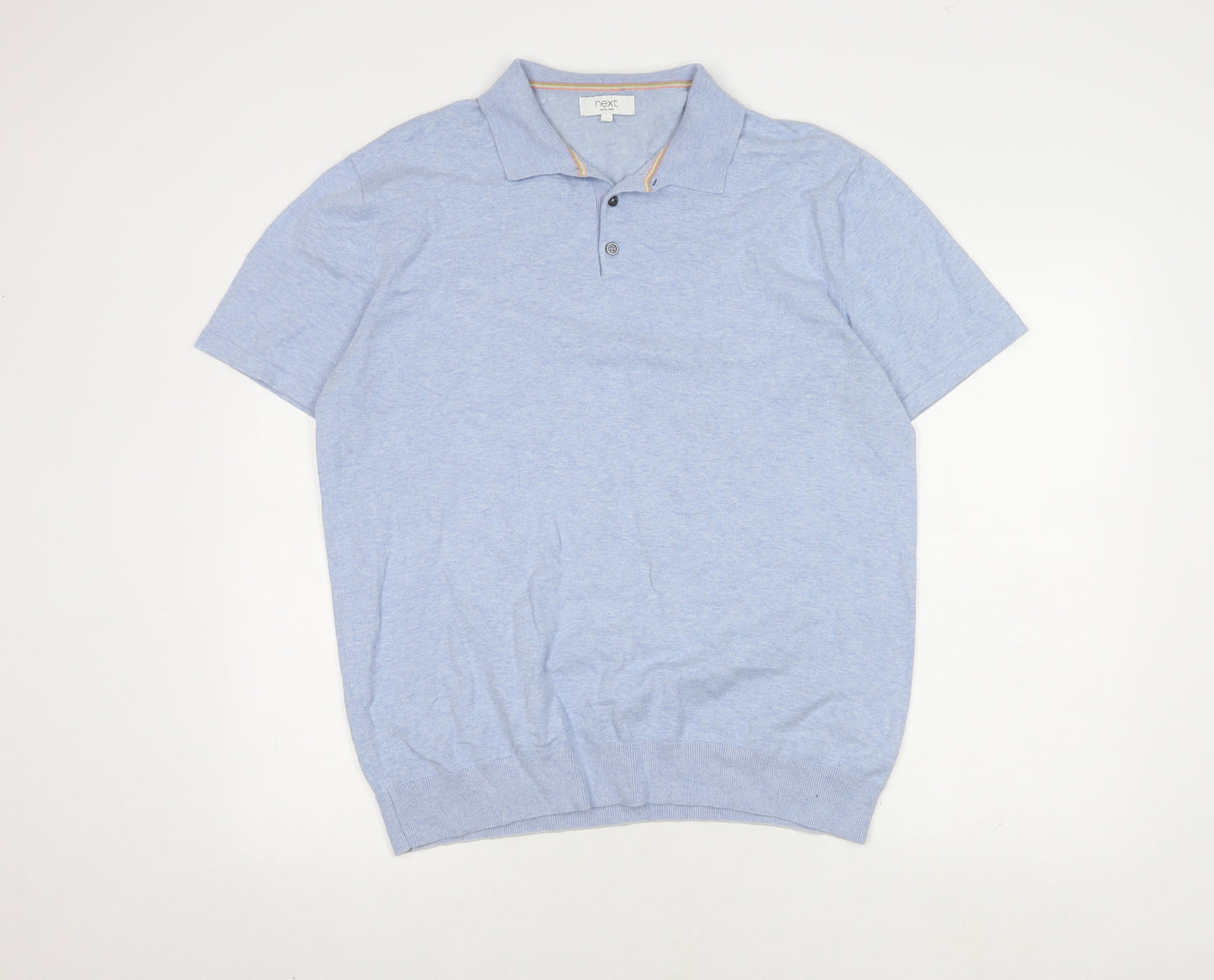 Next Men's Blue Polo, Size L, Cotton Blend