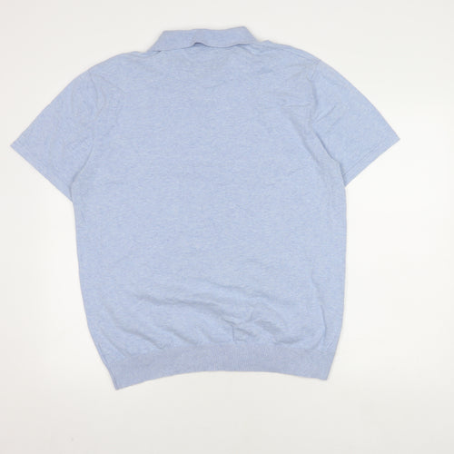 Next Men's Blue Polo, Size L, Cotton Blend
