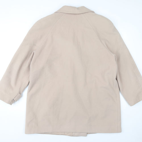 Selective Women's Beige Wool Blend Pea Coat Size 18