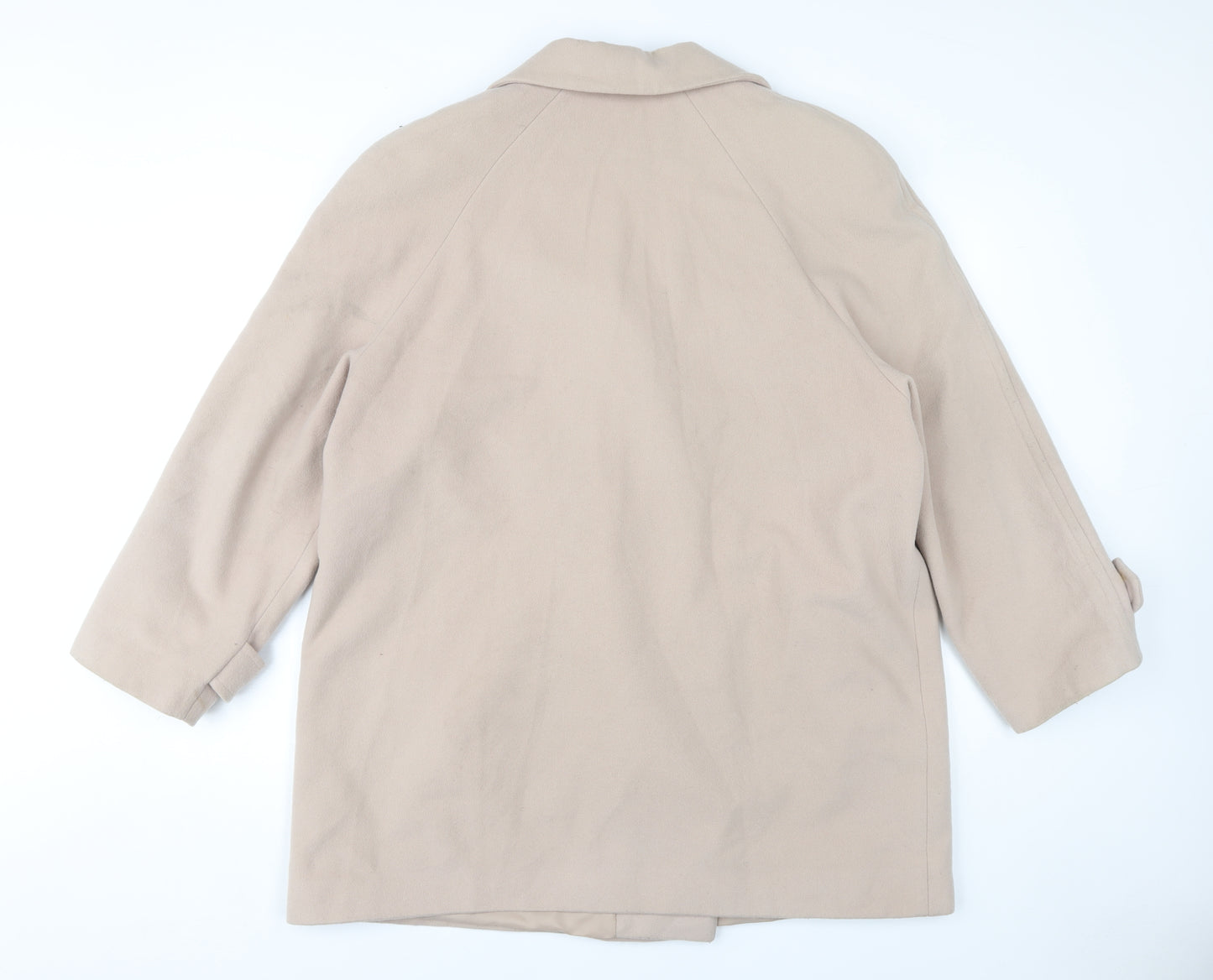 Selective Women's Beige Wool Blend Pea Coat Size 18