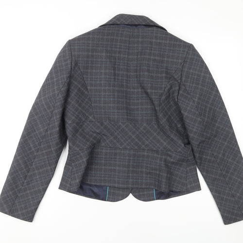 Laura Ashley Women's Grey Plaid Blazer Size 14