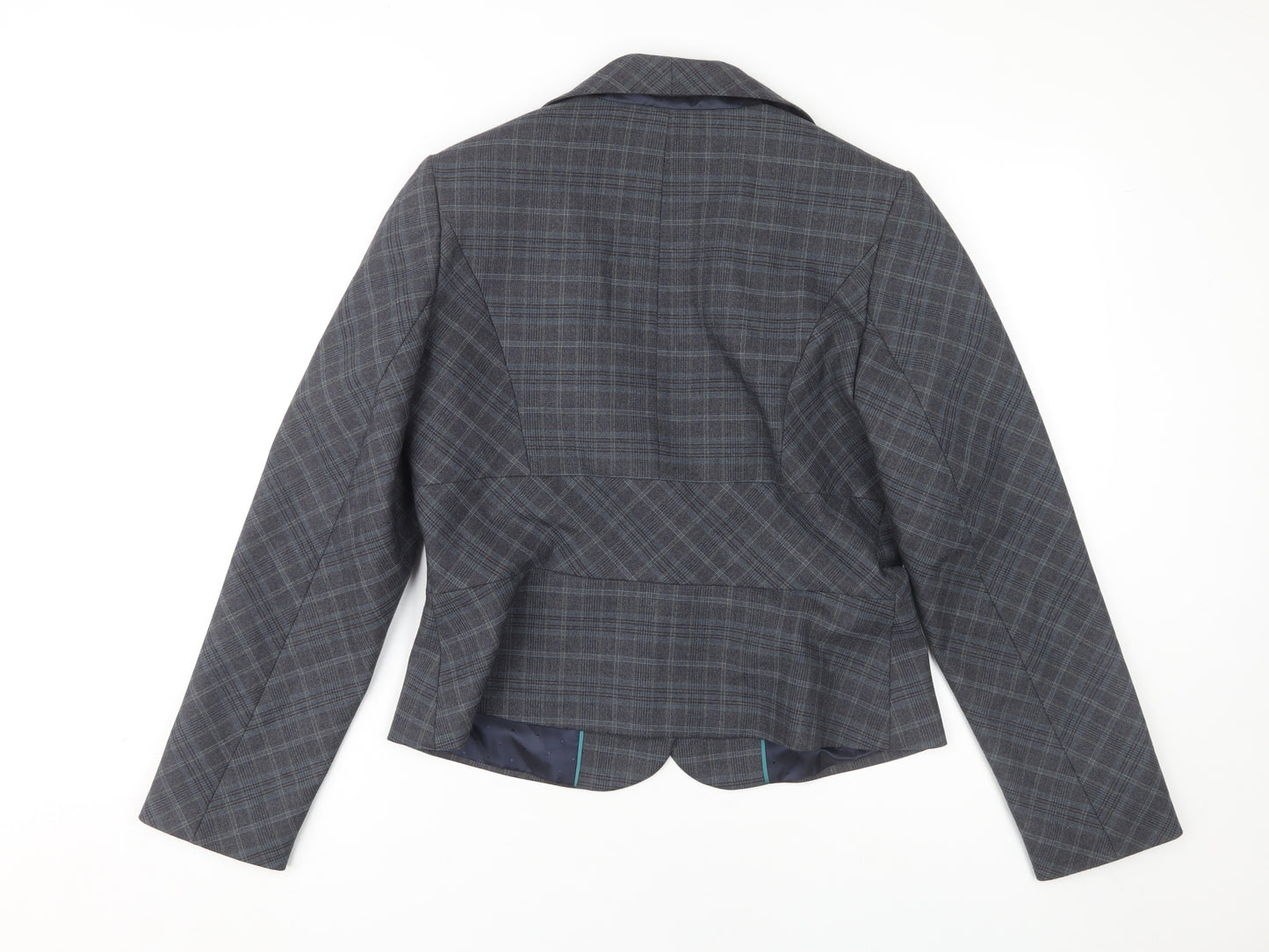 Laura Ashley Women's Grey Plaid Blazer Size 14