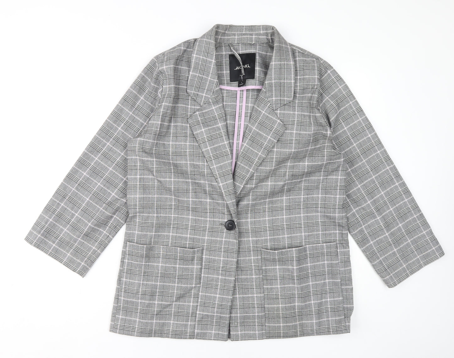 Monki Women's Grey Check Blazer
