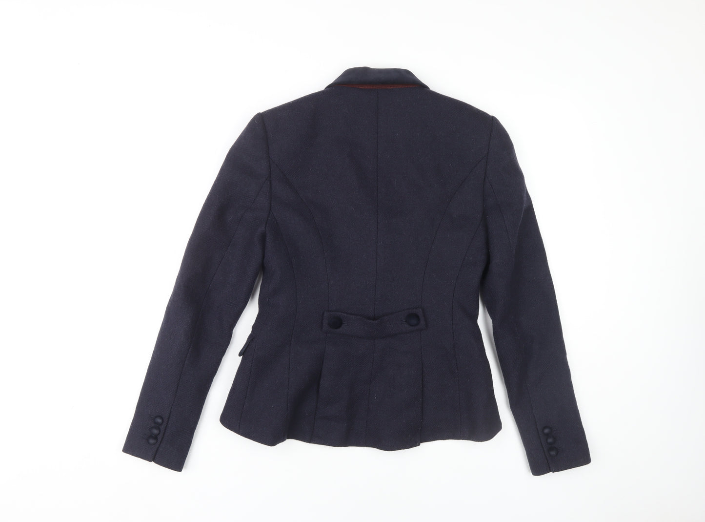 Jack Wills Women's Blue Blazer, Size 8, Wool, Buttoned