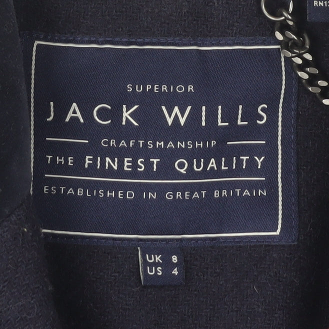 Jack Wills Women's Blue Blazer, Size 8, Wool, Buttoned