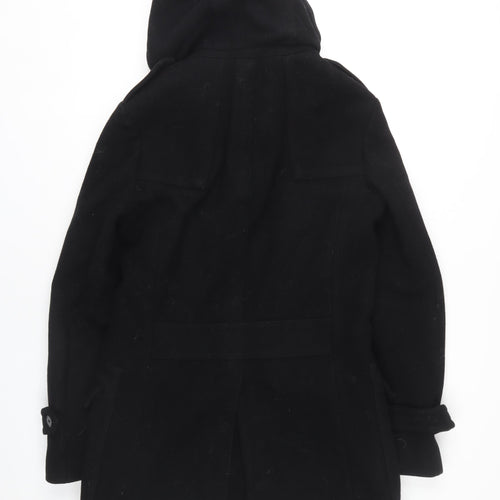 AllSaints Men's Black Hooded Pea Coat Size S