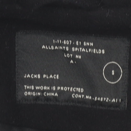 AllSaints Men's Black Hooded Pea Coat Size S