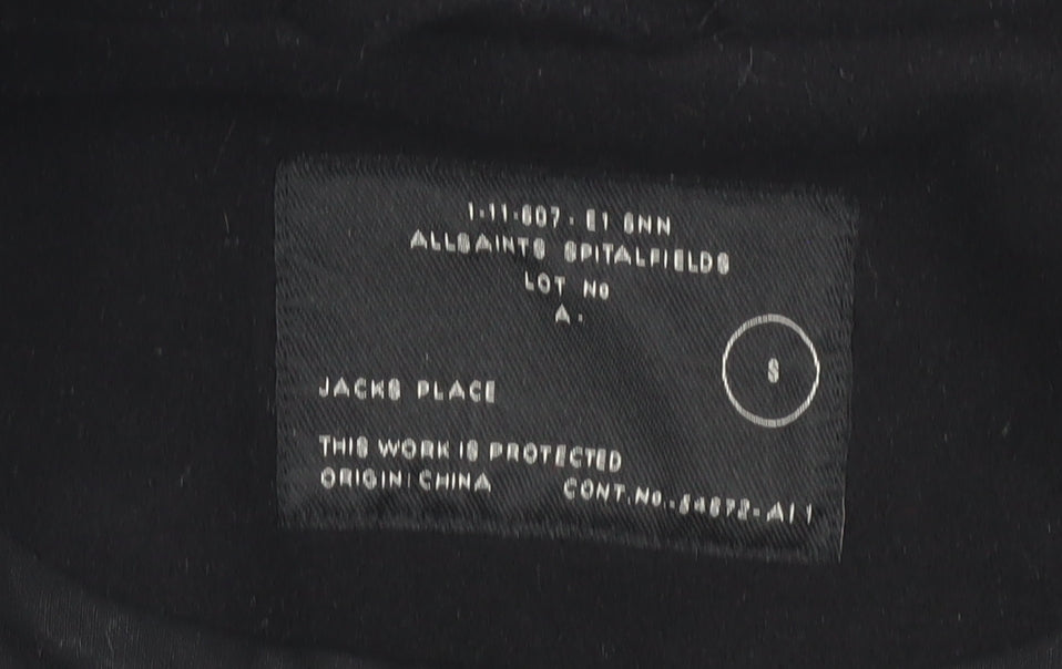 AllSaints Men's Black Hooded Pea Coat Size S