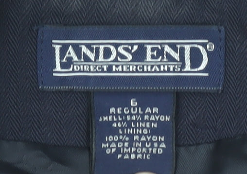 Lands' End Women's Blue Blazer Jacket Size 6