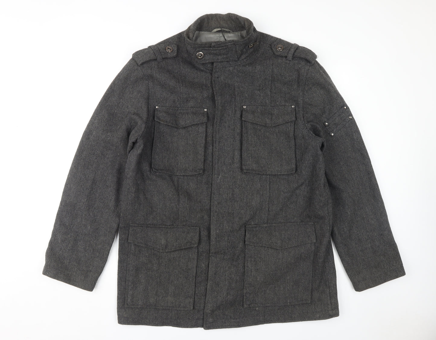 Butler and Webb Men's Grey Military Jacket L