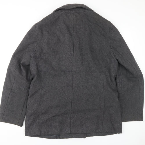 Gap Men's Grey Wool Pea Coat L - Autumn/Winter Classic