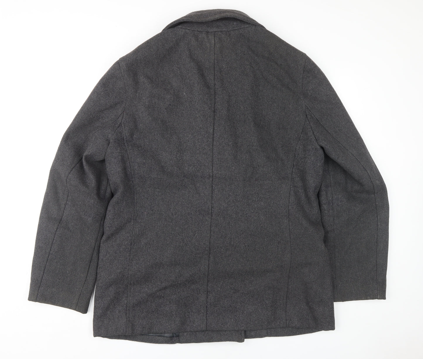 Gap Men's Grey Wool Pea Coat L - Autumn/Winter Classic