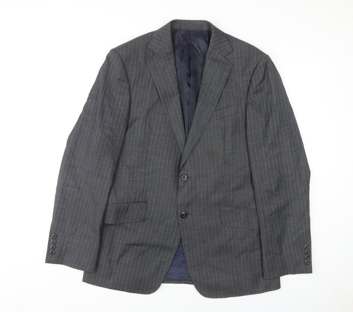 Marks and Spencer Men's Grey Pinstripe Blazer 40R