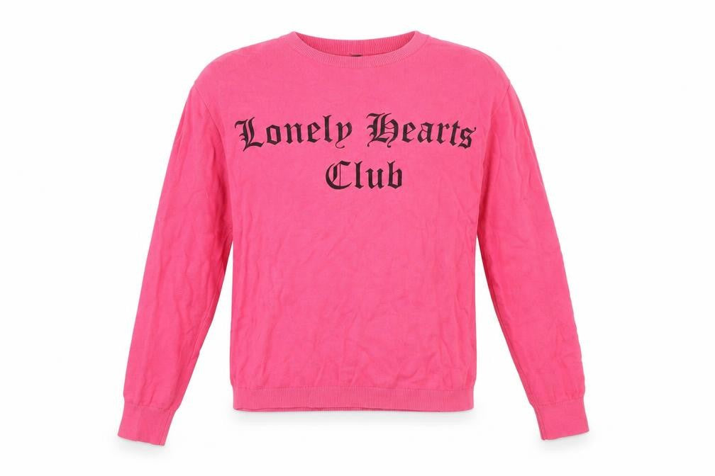 Front view of H&M Women’s Pink Crew Neck jumper, size UK 12