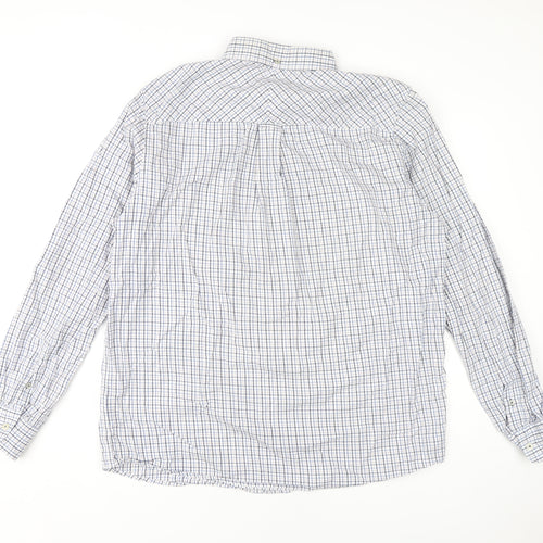 John Lewis Men's XL Blue Check Button-Down Shirt