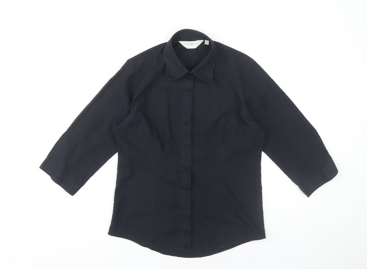 Russell Collection Women's Black Button-Up Shirt XS
