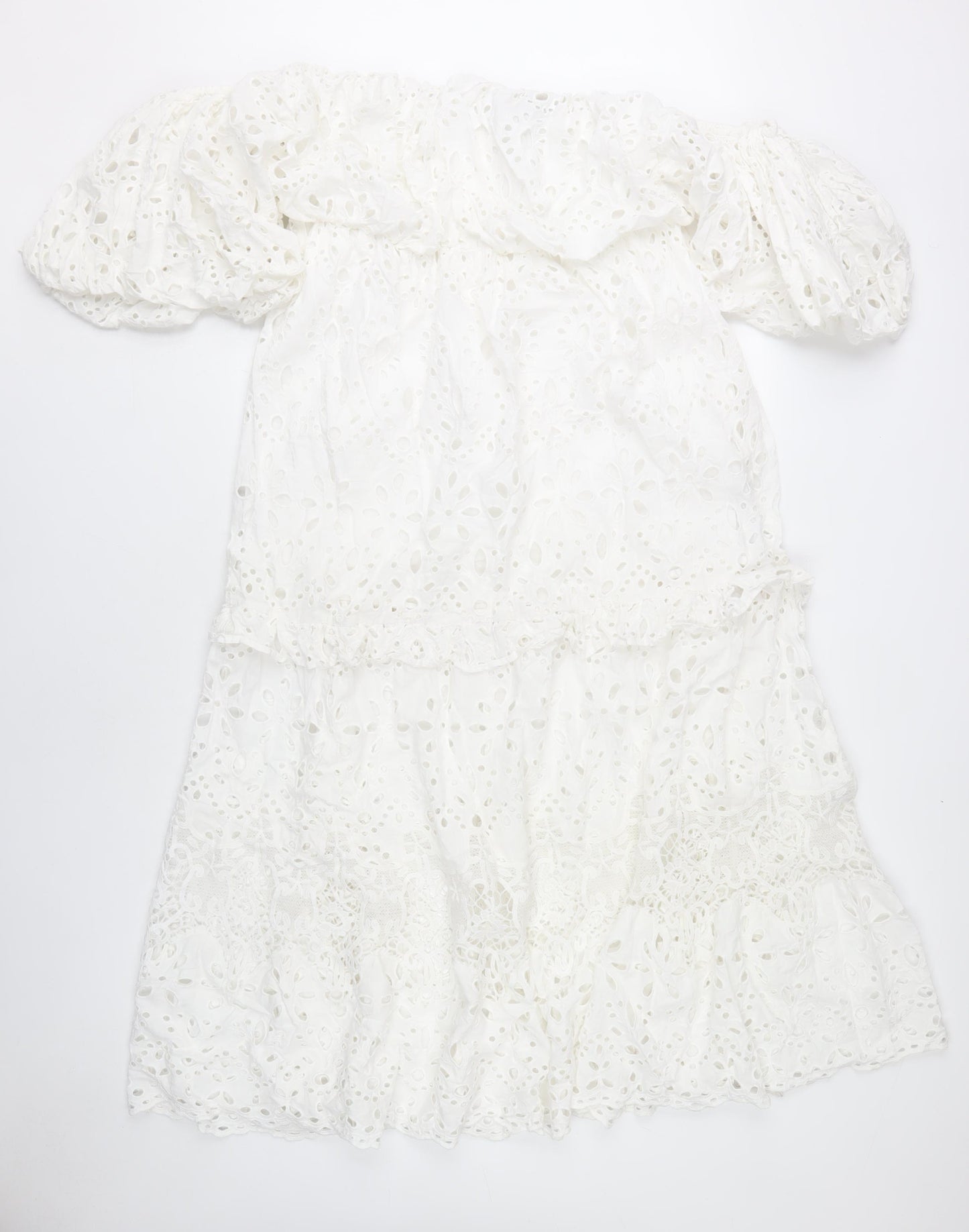 ASOS Women's Off-Shoulder White Puff Sleeve Dress