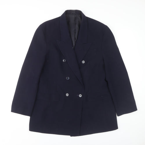 St Michael Women's Blue Blazer Size 12 Double-Breasted