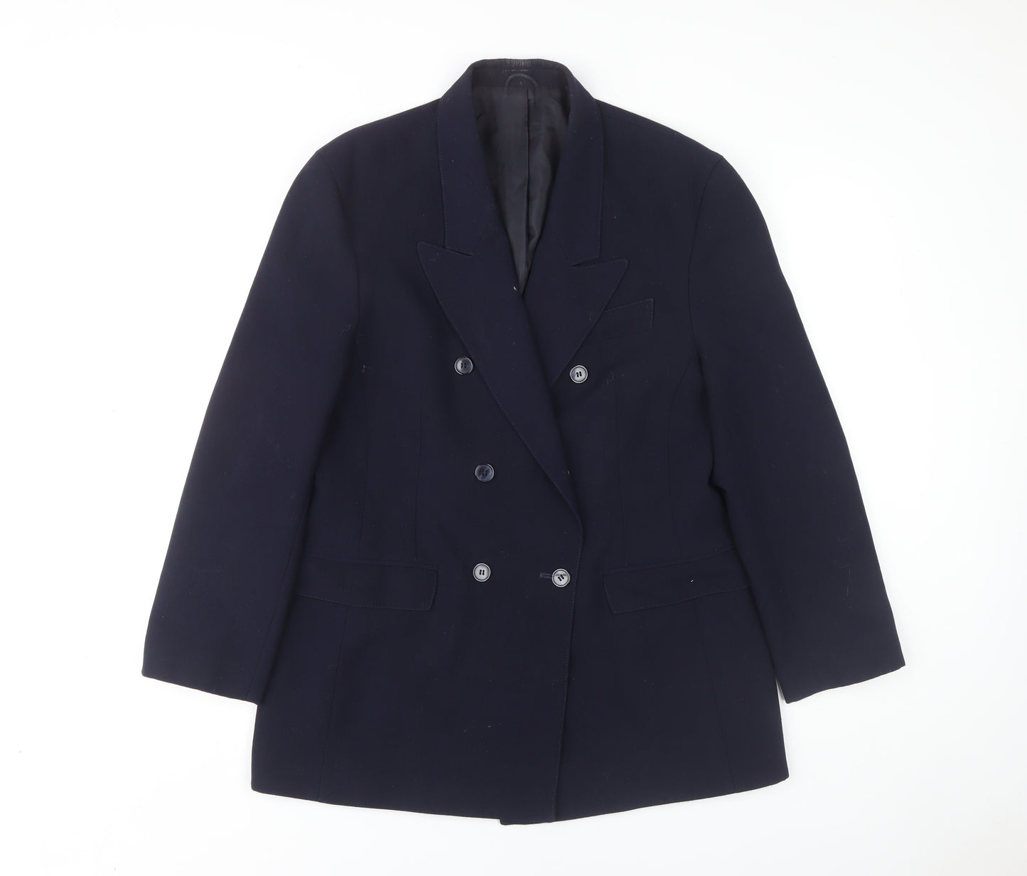 St Michael Women's Blue Blazer Size 12 Double-Breasted