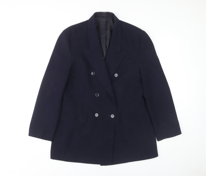 St Michael Women's Blue Blazer Size 12 Double-Breasted