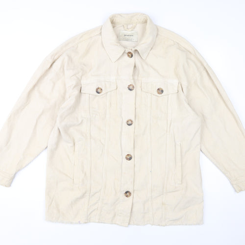 Stradivarius Beige Corduroy Unisex Jacket Size S