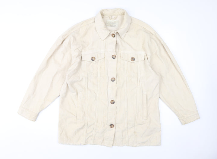 Stradivarius Beige Corduroy Unisex Jacket Size S