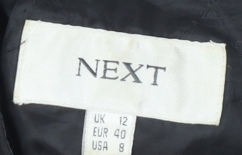 Next Women's Black Jacket Size 12 Regular Zip Casual