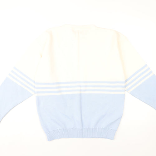 BHS Women's Ivory Blue Striped Pullover Jumper Knit
