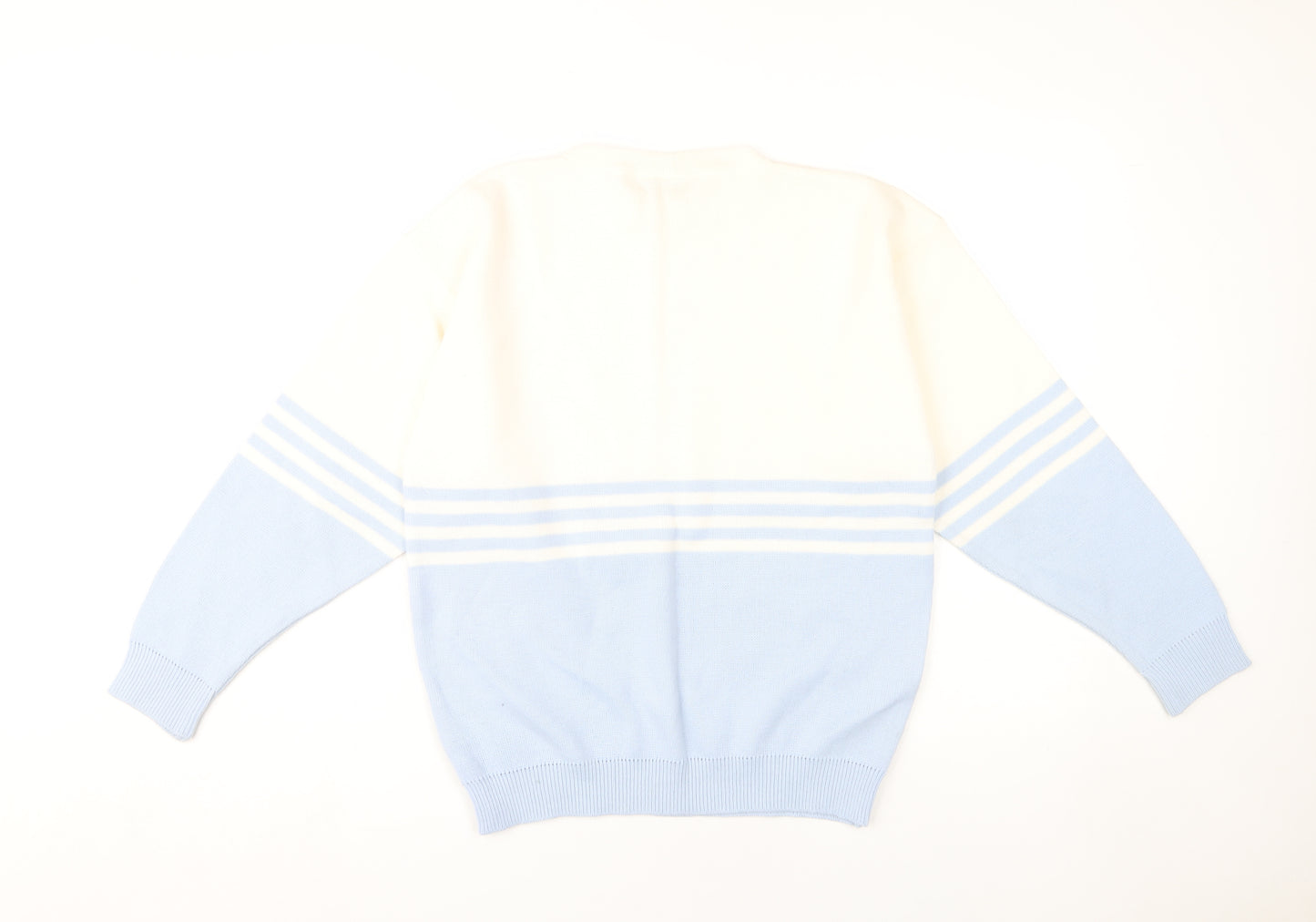 BHS Women's Ivory Blue Striped Pullover Jumper Knit